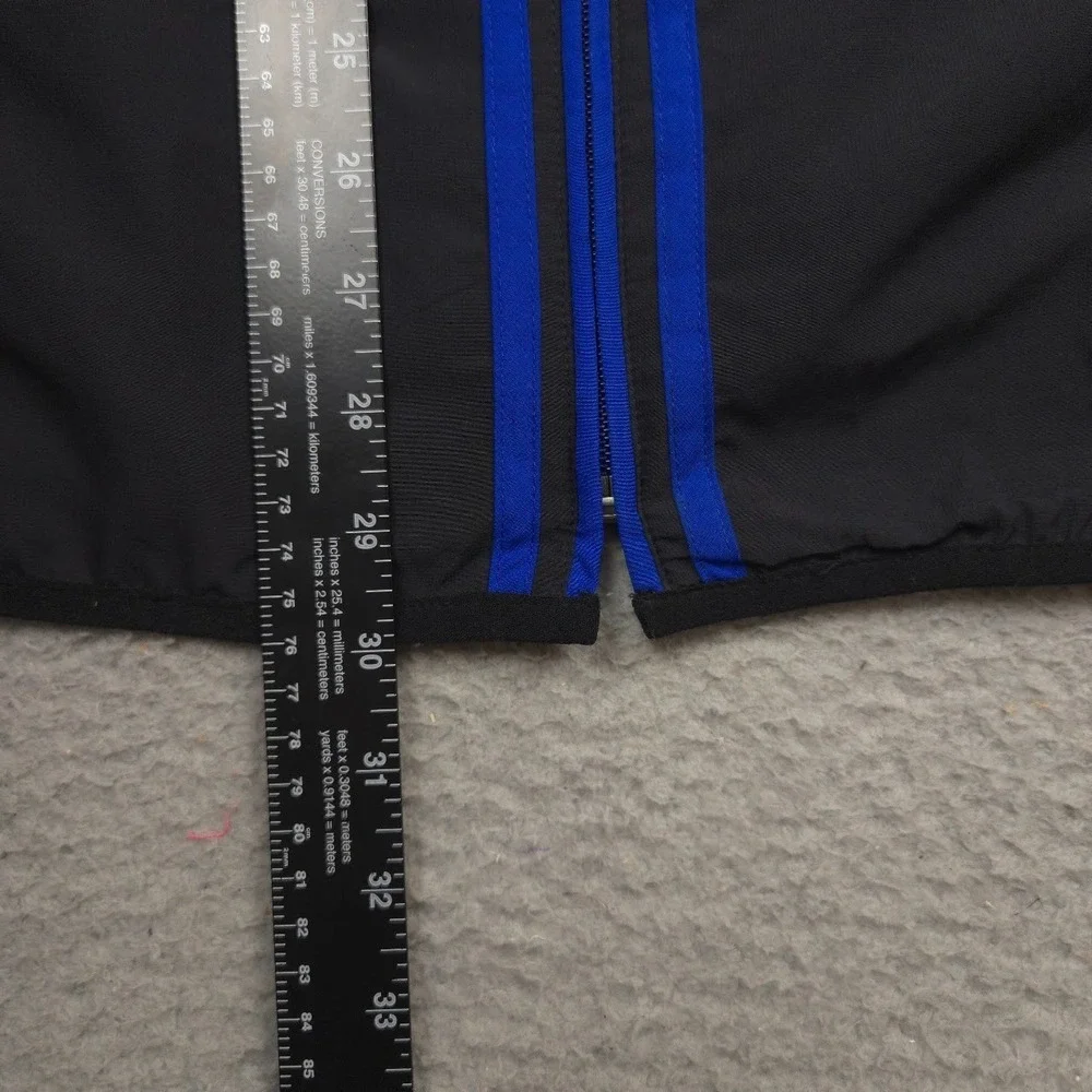 Adidas ClimaProof Windbreaker Mens Medium Black Blue Waterproof Full Zip Jacket